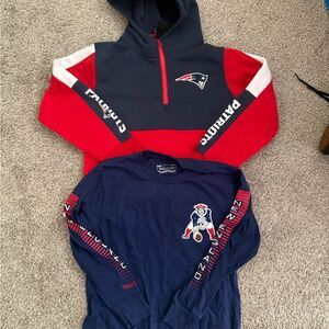 New England Patriots Hoodie and Long Sleeve Shirt Boys Size 10/12